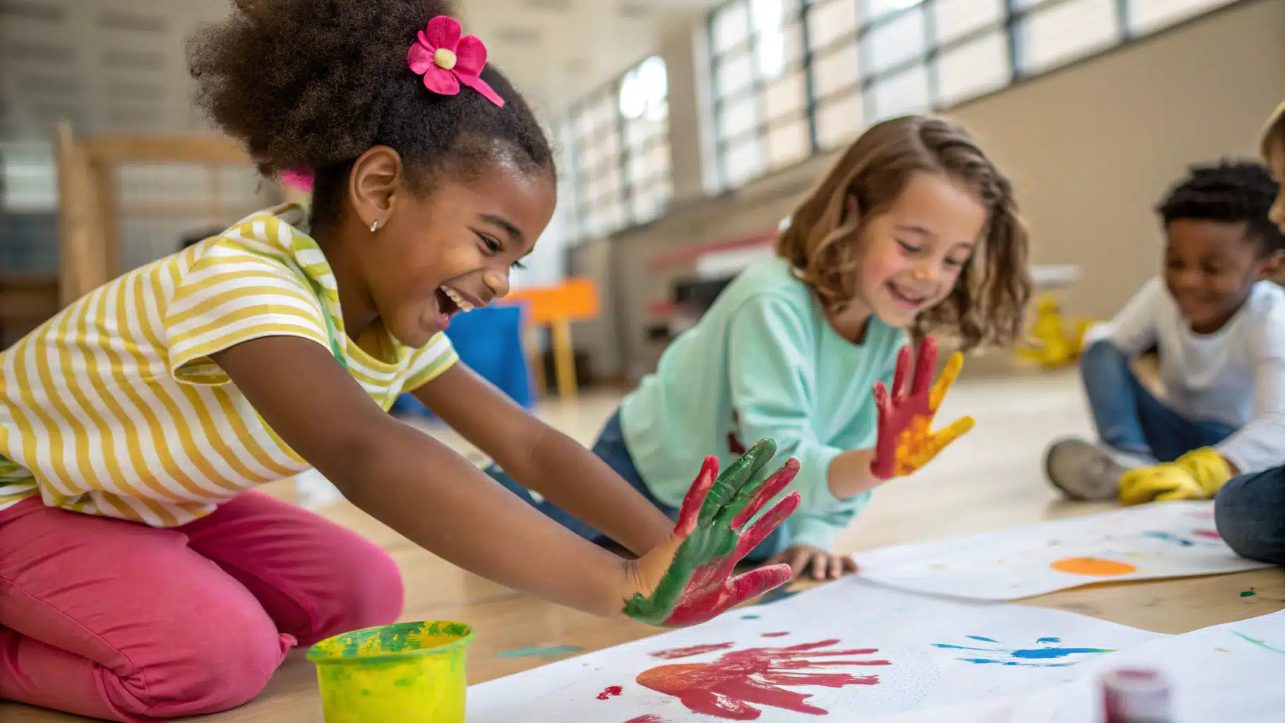 peinture enfant avec les doigts